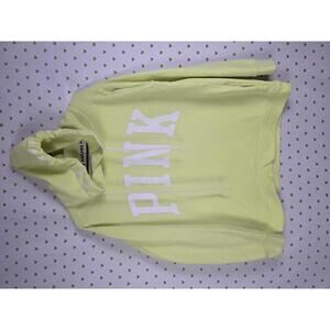 Victorias Secret Pink Oversized Yellow Logo Sweater Hoodie MEDIUM